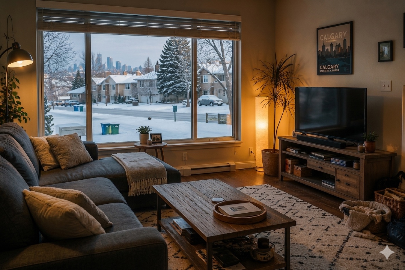 Living room after regular cleaning